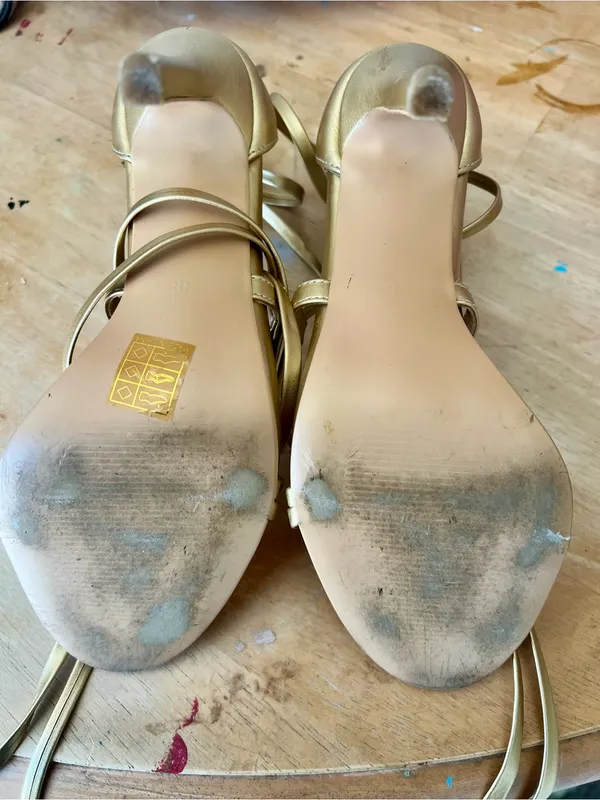 Gold Lace-Up High Heel Sandals for Women - Image 3