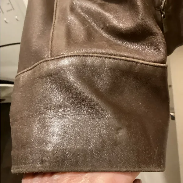 Brown Leather Jacket by Tribeca large - Image 7