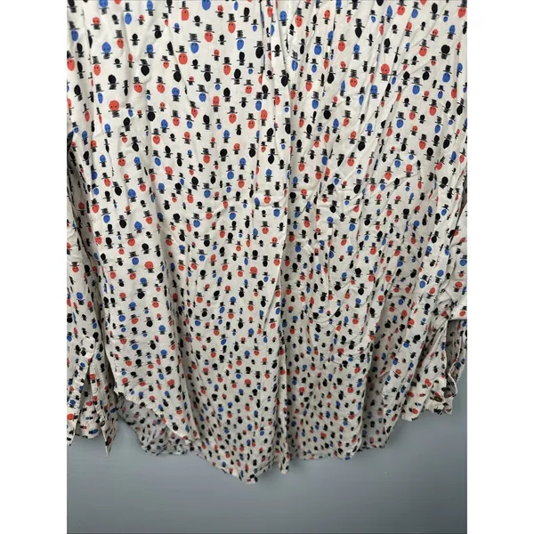 Maeve Anthropologie 12 Womens Top Lightweight Long Sleeve Button V-Neck Tab‎ - Image 14