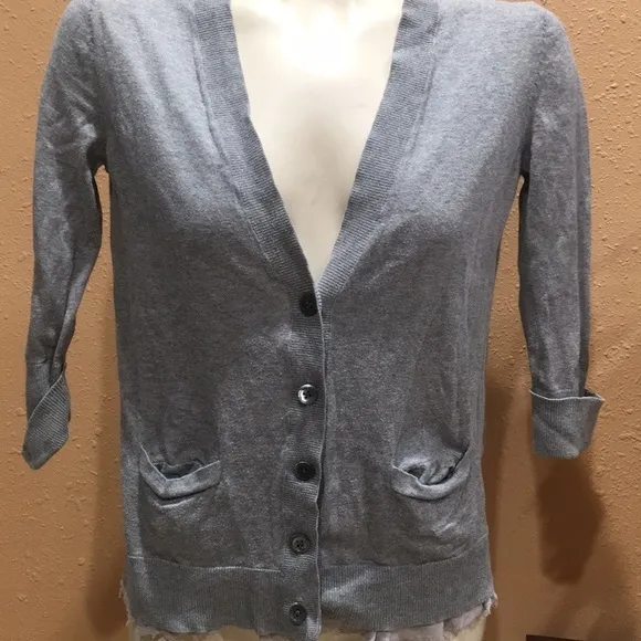 Gap gray button up cardigan - Image 2