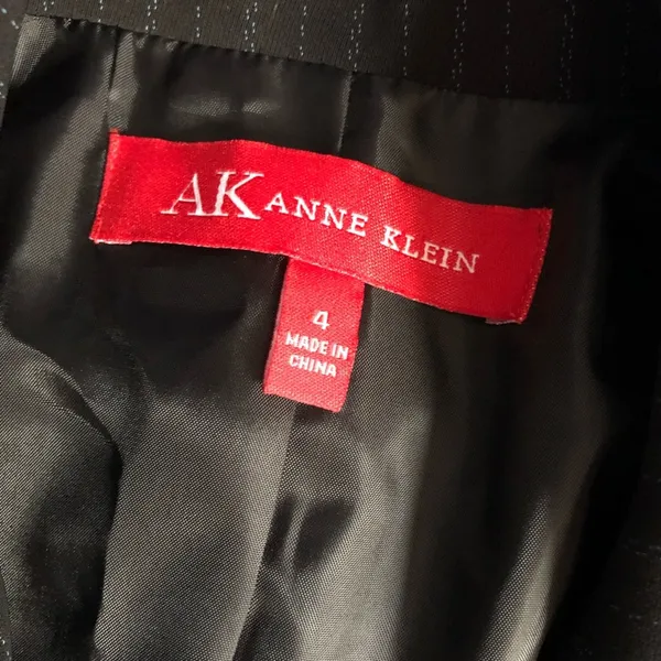Anne Klein Black Pinstripe Blazer Formal Corpcore Small - Image 7
