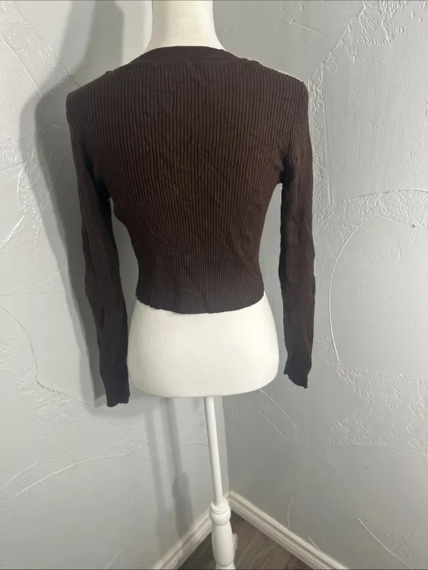 Garage Brown V-Neck Stripe Sweater - Image 8