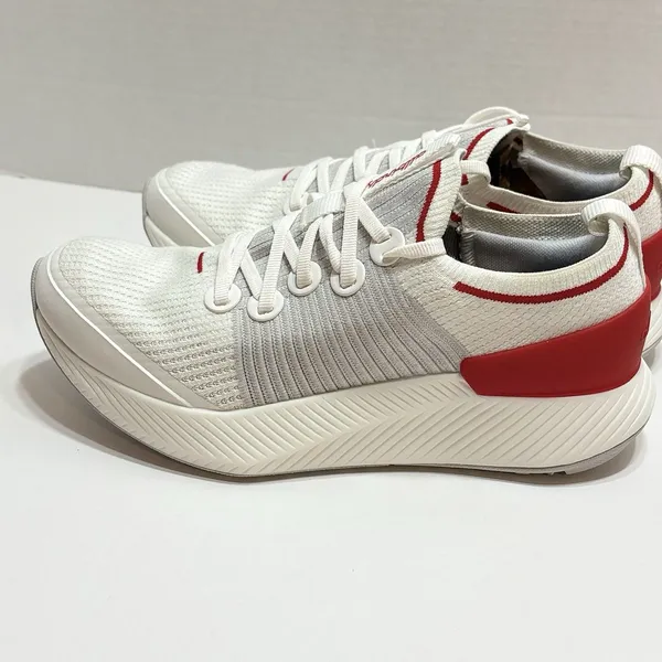 Women’s Allbirds Tree Glider Sneakers Blizzard & Bold Red Size 8.5 Athletic - Image 5