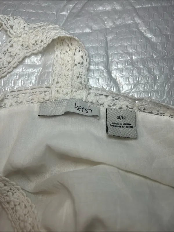 Kersh White Crochet-Trim Mini Dress NWT Size XL - Image 7
