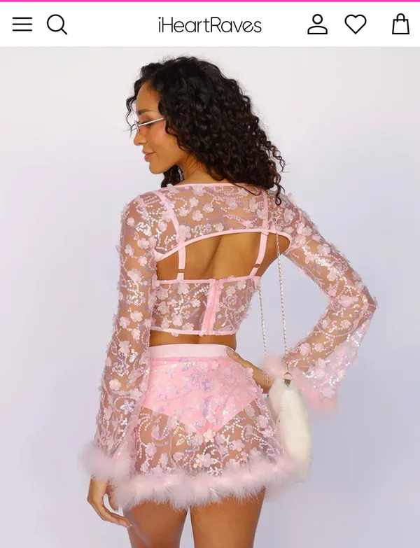 iHeartRaves Sparkling Spell Floral Ultra Crop Top - Image 2