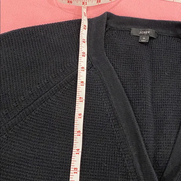 J.Crew: V-neck Cardigan Sweater Black size Medium - Image 6