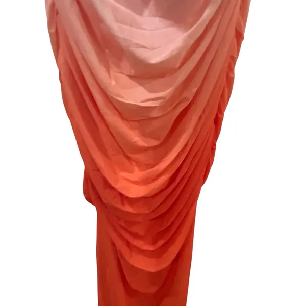 Saints + Secrets Strapless Ruched Maxi Dress in Orange Ombré Size Large NWT - Image 5