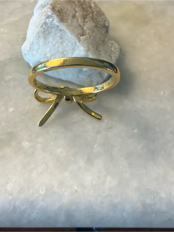 Bow Ring S925 Gold Plated Size 6.5 - Image 5