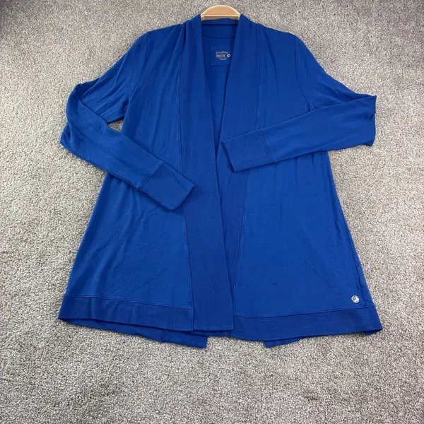 Lilly Pulitzer‎ Luxletic Elena Cardigan Woman M Blue Open Front Shawl Athleisure - Image 4