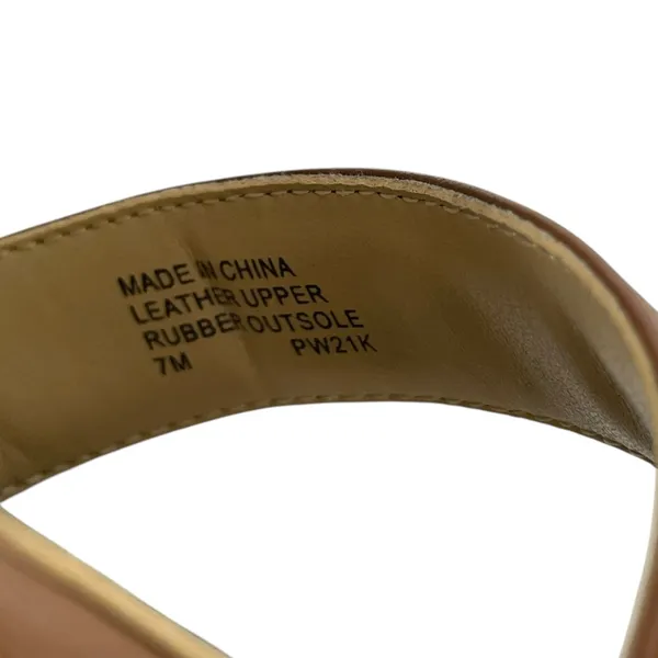 Michael Kors Paloma Flex Mule Sandals Gold Block Heel Brown Size 7M - Image 11