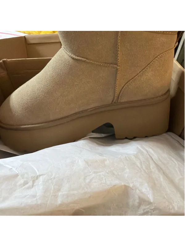 NEW Vegan Suede Boots Platform Mini Snow Boots Ankle Booties 11 - Image 5