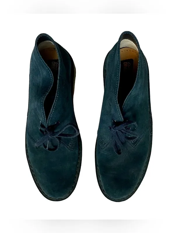 Clarks Originals Desert Teal Suede Lace Up Ankle Boots US 9M - Image 2