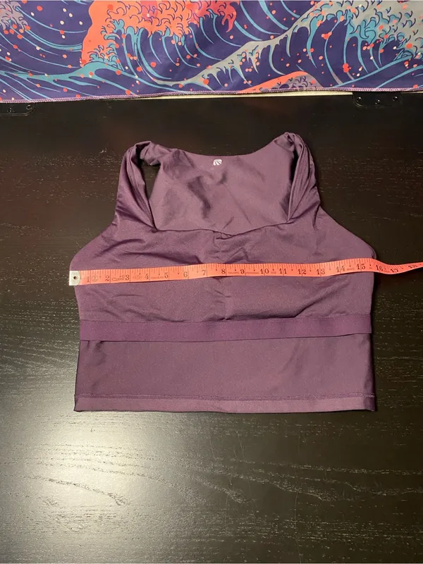 Purple Women's Crop Sports Bra Top - Image 2