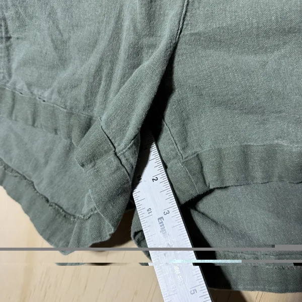 Old Navy Womens XL High Rise Linen Blend Shorts Sage Green Pull On Drawstring - Image 4