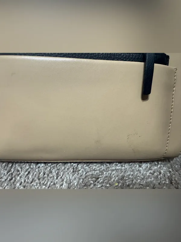 kate spade Tan Leather Crossbody with Black Zip Accents - Image 4