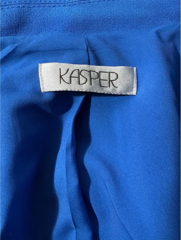 Kasper Women's Blue Tailored Blazer Single-Button Closure Size Unknown - Image 3