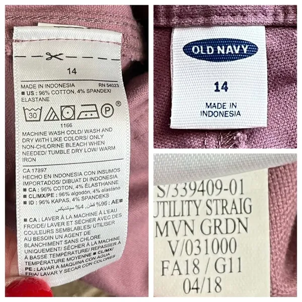Old Navy Pants Utility Straight Leg Raw Hem Cargo Casual Pink Women’s 14 Plus - Image 9