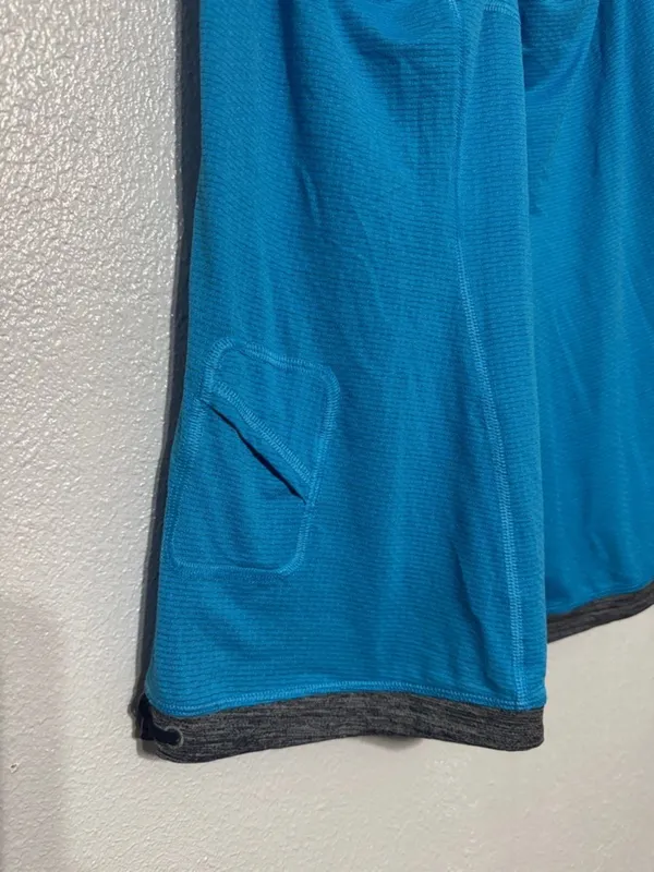 Lululemon Elevate Tank Top Blue Trim Adjustable Drawstring Hem Racerback Gym - Image 8