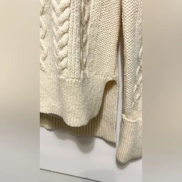 Madewell Cable Knit Cream Turtleneck Sweater - Image 7
