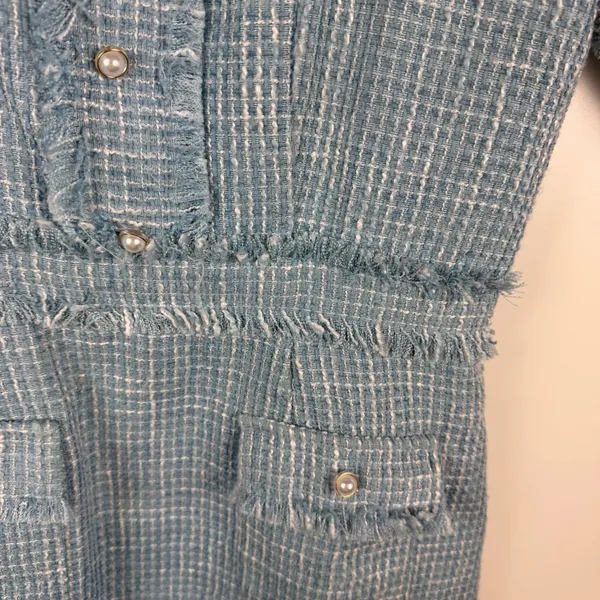 Ivy City Co‎ Claudia Dress Small Blue Tweed Old Money Classic Preppy Coquette - Image 3