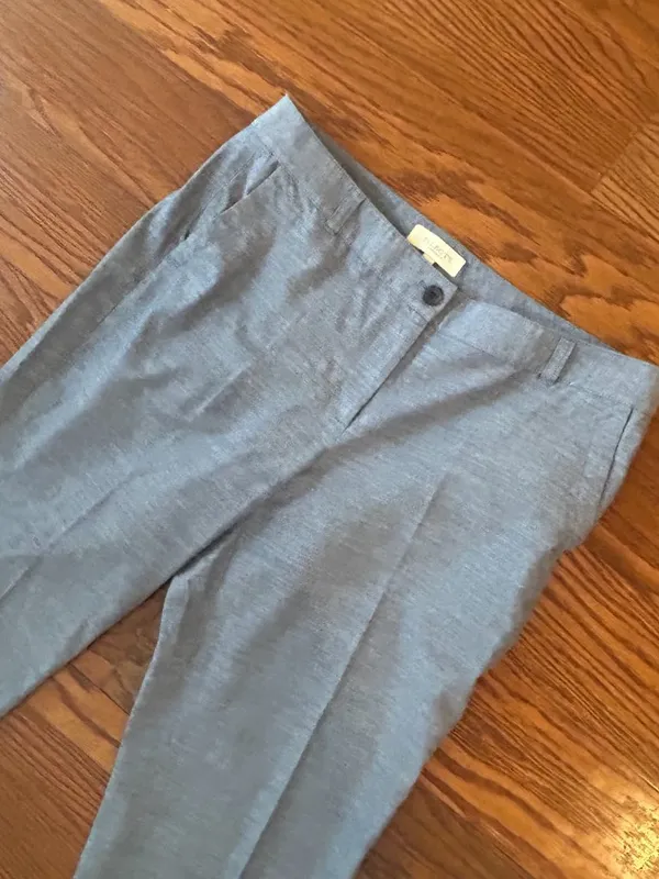 Talbots Chambray Casual Pants Trousers Size 12 Petite Preppy Minimalist Straight - Image 5