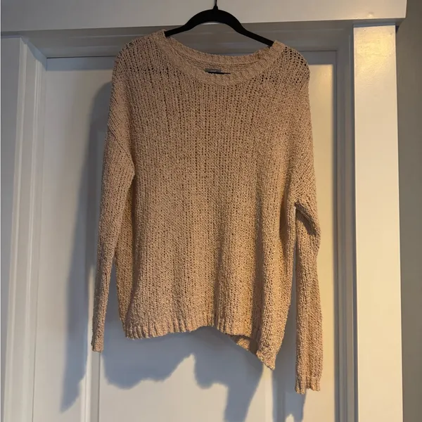 Aerie Pale Pink Knit Crew Neck Sweater small - Image 5