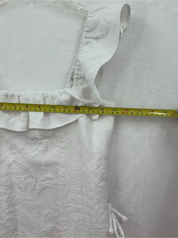 Lilly Pulitzer White Ruffle-Shoulder Mini  romper - Image 3