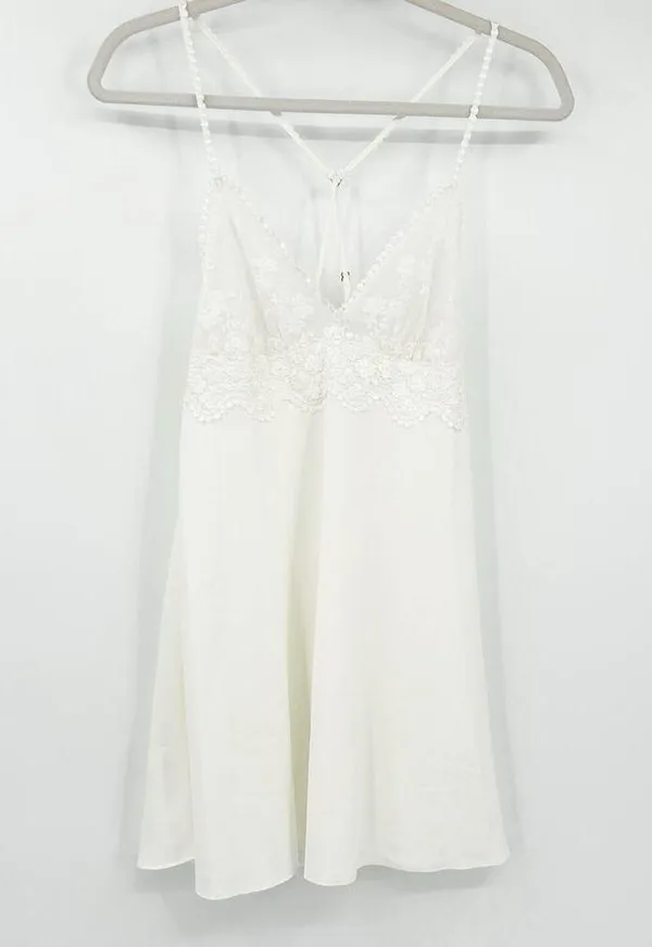 Flora Nikrooz Womens Coquette Bridal Sleep Charmeuse Robe & Slip Dress Set Small - Image 7
