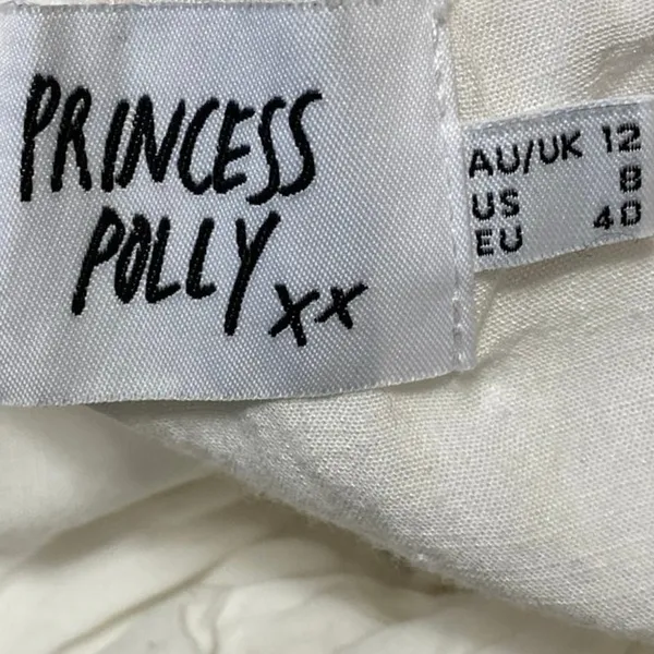 Princess Polly White Short Sleeve Ruffle Smocked Tiered Romper Shorts Size 8 - Image 3