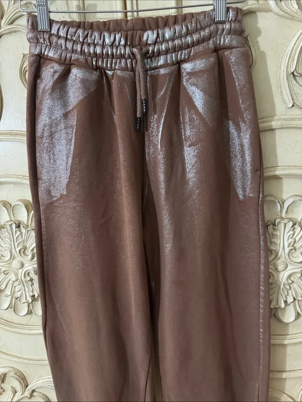 Unbranded Brown Jogger Pants made in Turkey Size 4 - Image 2