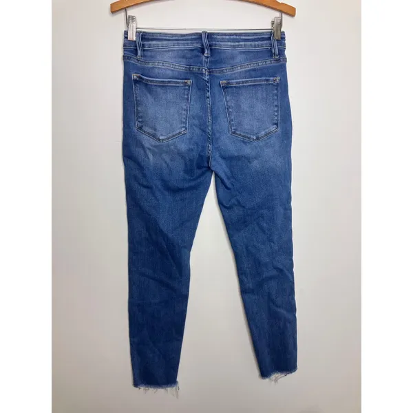 Vervet Skinny Jeans Womens 29 Blue Excellent Raw Hem Stretch Cropped V2159M - Image 4