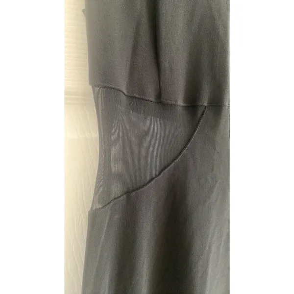 Miss California Mesh Cutout Midi Dress Womens Size M Black Vintage Y2K - Image 3