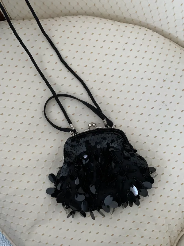 Sequin Evening Bag Black - Image 5
