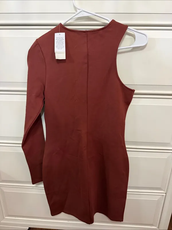 Abercrombie & Fitch Asymmetrical One-Shoulder Long Sleeve Dress - Image 2