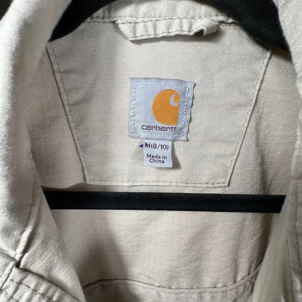 Carhartt Womens Medium Tan Ripstop Utility Field Jacket Chore Coat Beige Canvas - Image 3