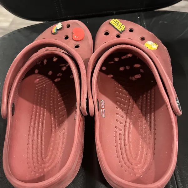 CROCS women’s  Sandals - Maroon with Fun Charms - Image 9