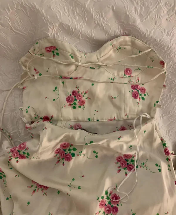ZARA Floral Silk Maxi Dress - Image 4