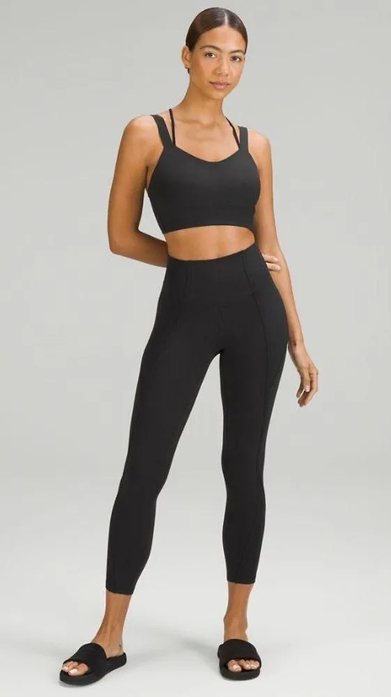Lululemon Align Rib Panel High Rise Tights Leggings Sz 14 Black Nulu Stretch - Image 5