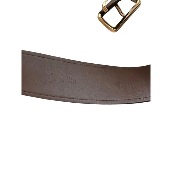 MIU MIU‎ Leather Belt Brown Gold Hardware - Image 4