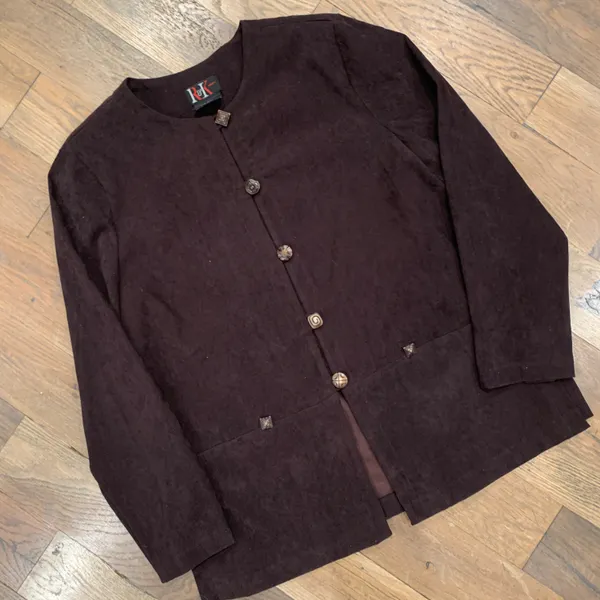 Vintage Womens Brown Suede Blazer Jacket Size 14 - Image 10