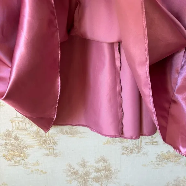 Vintage 80s Satin Gown Pink Coquette Princess Sweetheart Prom Dress Formal XS - Image 5