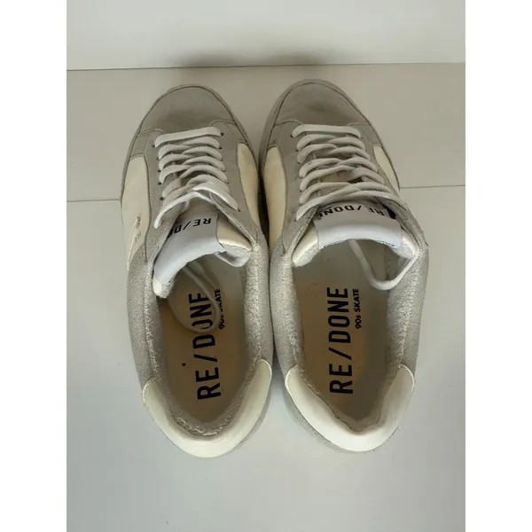 RE/DONE 90s Skate Sneakers Womens 38 Grey White Suede Leather Low Top - Image 5