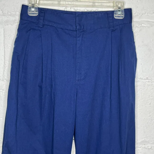 TNA Aritzia Women's Navy Blue High Rise Wide Leg Crawford‎ Trouser Pants Size 2 - Image 2