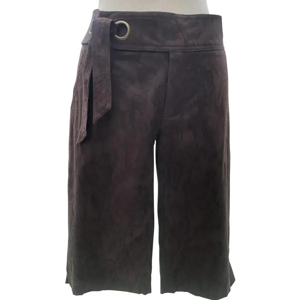Cache Brown Jacquard Self Belt Walking Bermuda City Short Pant Textured NWT $88 - Image 3