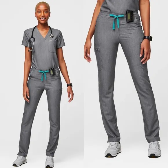 FIGS Yola Graphite Skinny Scrub Pants. Size Small - Image 2