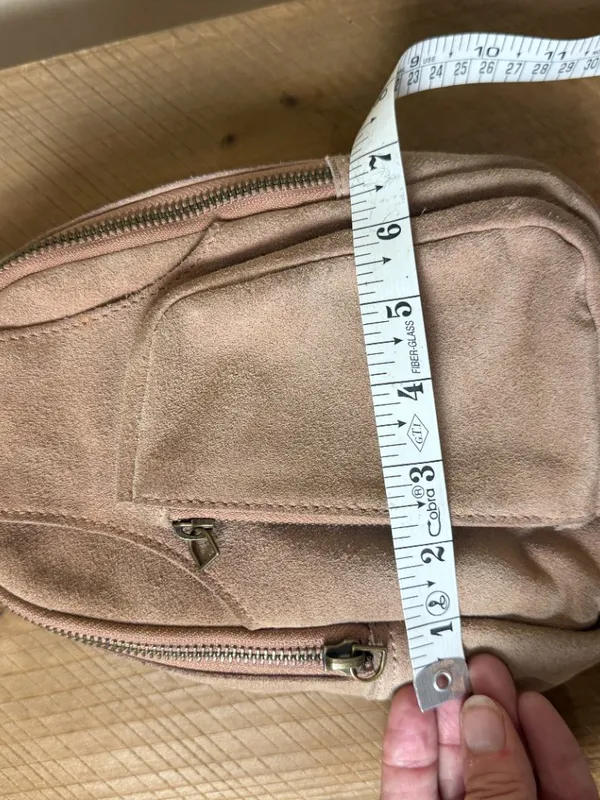 Free People Hudson Suede Sling Bag Dusty Rose Pink Crossbody Purse - Image 7
