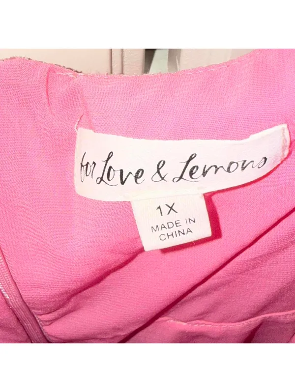 For Love & Lemons Pink Lusk Floral Burnout Velvet Ruched Cutout Mini Dress - Image 4