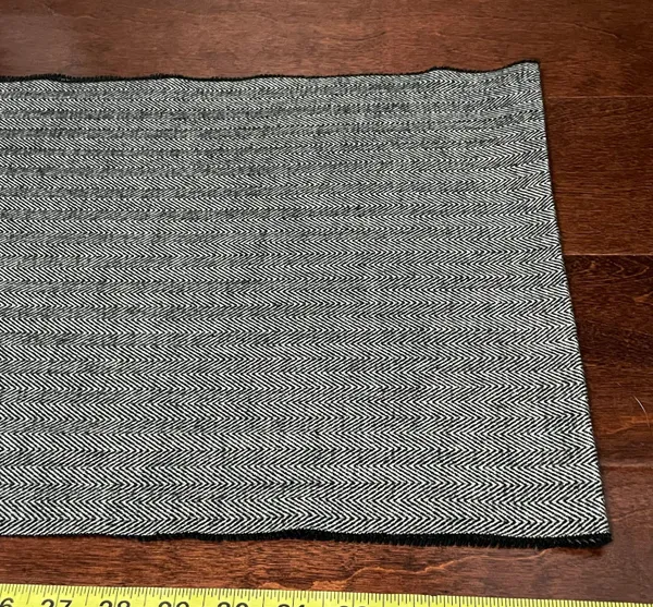 Black and White Herringbone Scarf With Fringe 100% Acrylic - Image 10