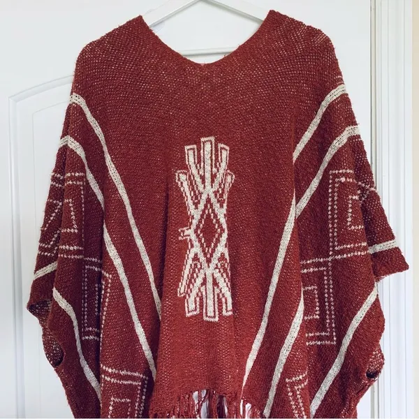 Women's Unique Boho Tribal Aztec Poncho Shawl Cardigan - Image 6
