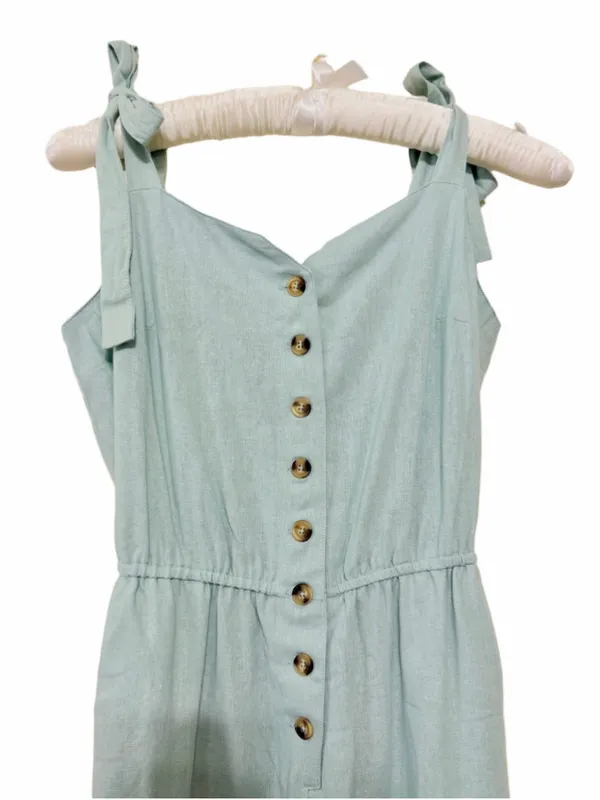 ModCloth Women’s Everyday Walking Momentum Sleeveless Linen Blend Jumpsuit SizeM - Image 13